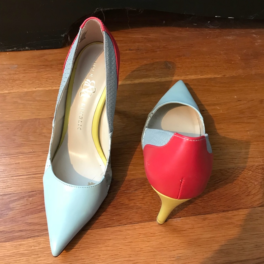 High heeled shoes
